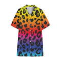 Rainbow Leopard Print Cotton Hawaiian Shirt