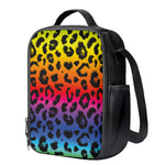 Rainbow Leopard Print Crossbody Lunch Bag