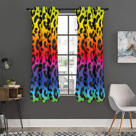 Rainbow Leopard Print Curtain