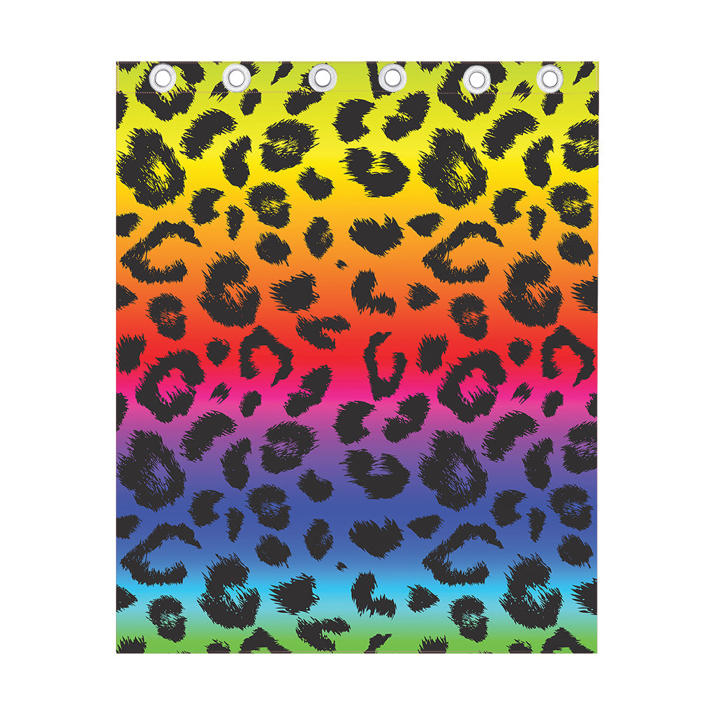 Rainbow Leopard Print Curtain