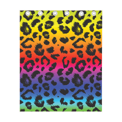 Rainbow Leopard Print Curtain