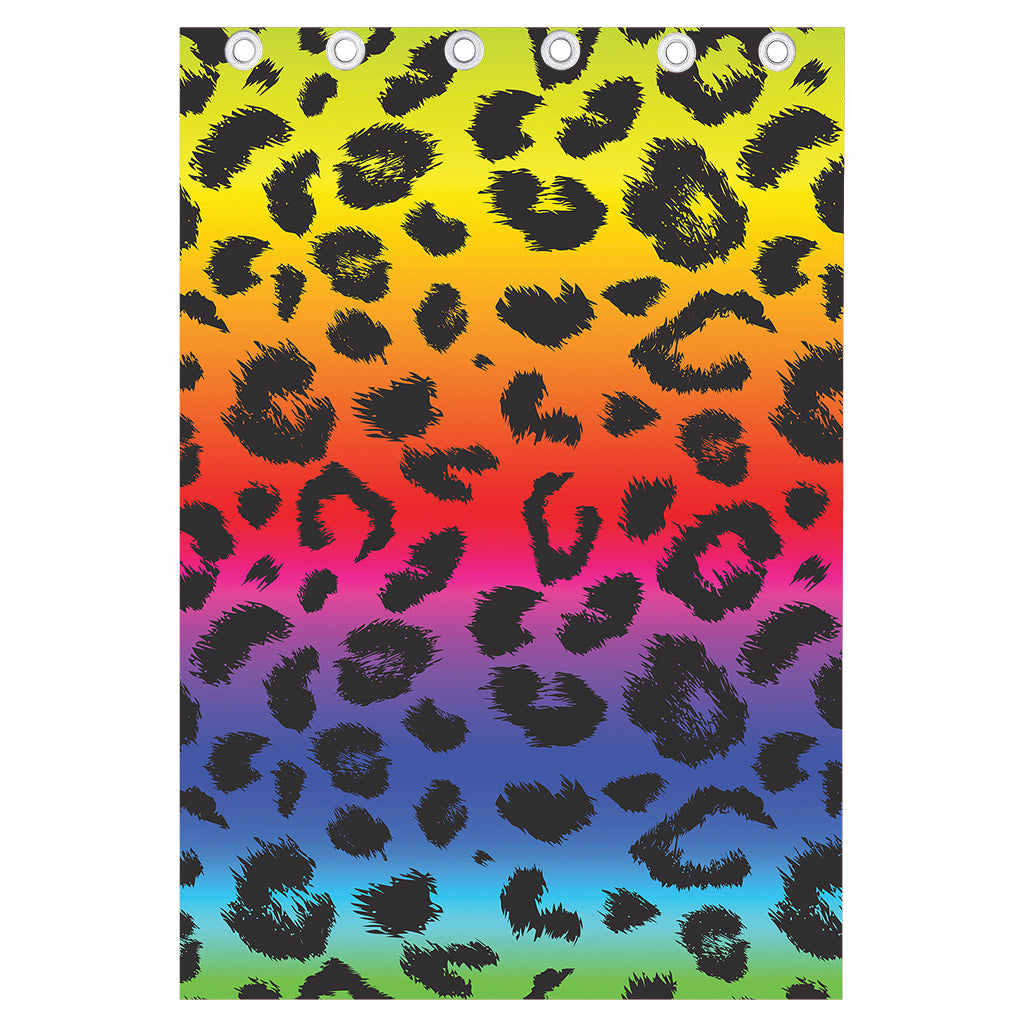 Rainbow Leopard Print Curtain