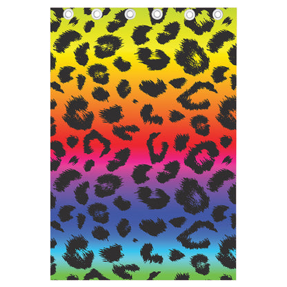 Rainbow Leopard Print Curtain