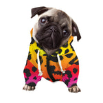 Rainbow Leopard Print Dog Zip Up Hoodie