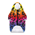 Rainbow Leopard Print Dog Zip Up Hoodie
