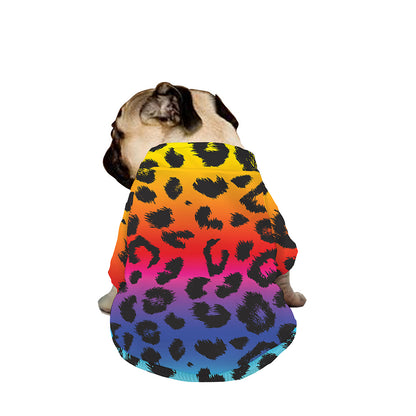 Rainbow Leopard Print Dog Zip Up Jacket