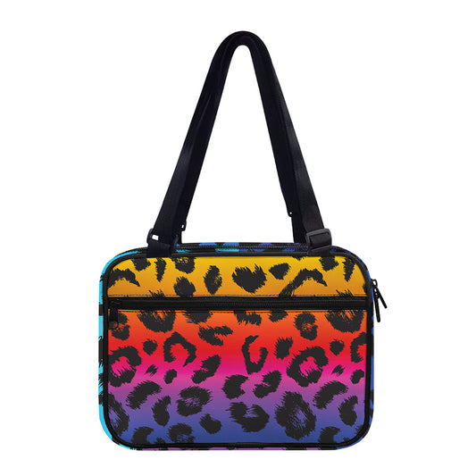 Rainbow Leopard Print Double Strap Bible Bag
