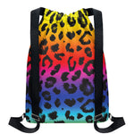 Rainbow Leopard Print Drawstring Backpack