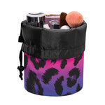 Rainbow Leopard Print Drawstring Makeup Bag