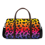 Rainbow Leopard Print Duffle Bag