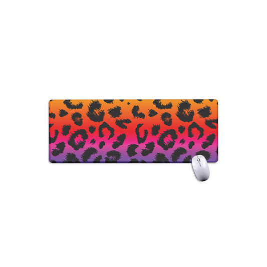 Rainbow Leopard Print Extended Mouse Pad
