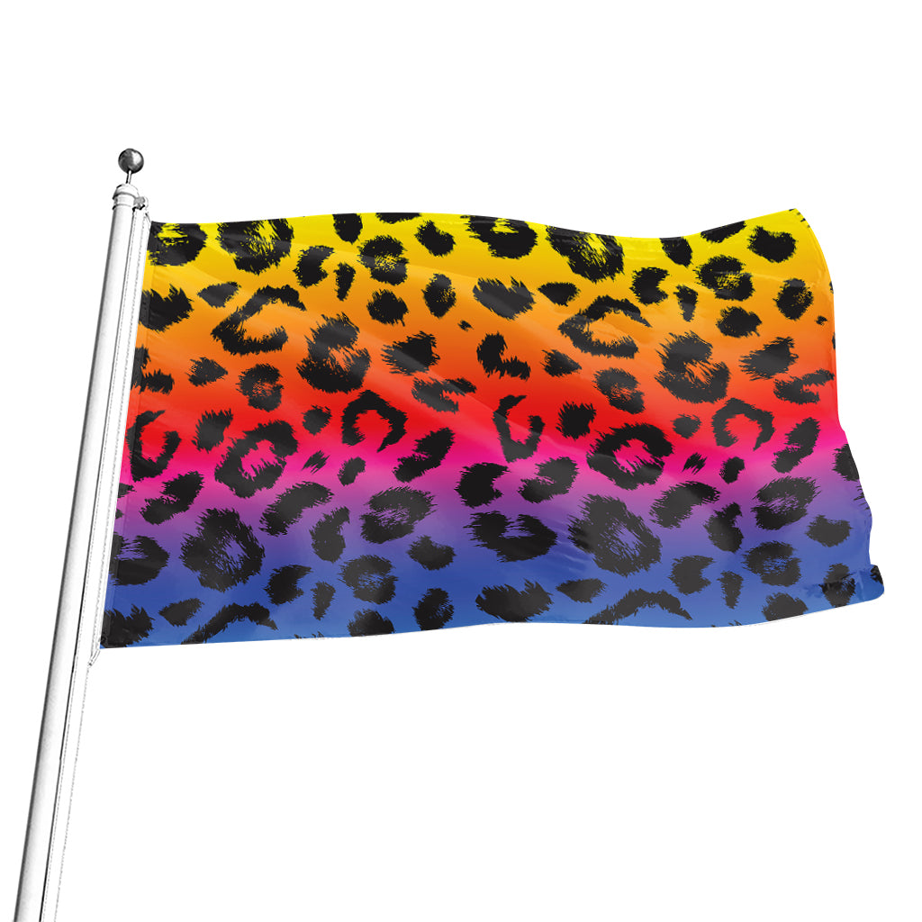 Rainbow Leopard Print Flag