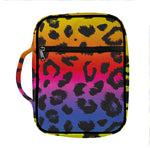 Rainbow Leopard Print Front Pocket Bible Bag