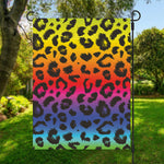 Rainbow Leopard Print Garden Flag