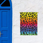 Rainbow Leopard Print Garden Flag