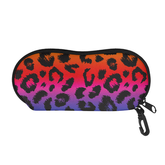 Rainbow Leopard Print Glasses Case