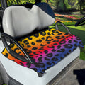 Rainbow Leopard Print Golf Cart Seat Cover