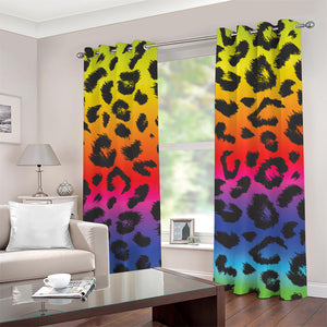 Rainbow Leopard Print Grommet Curtains