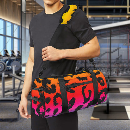 Rainbow Leopard Print Gym Bag