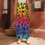 Rainbow Leopard Print Harem Pants
