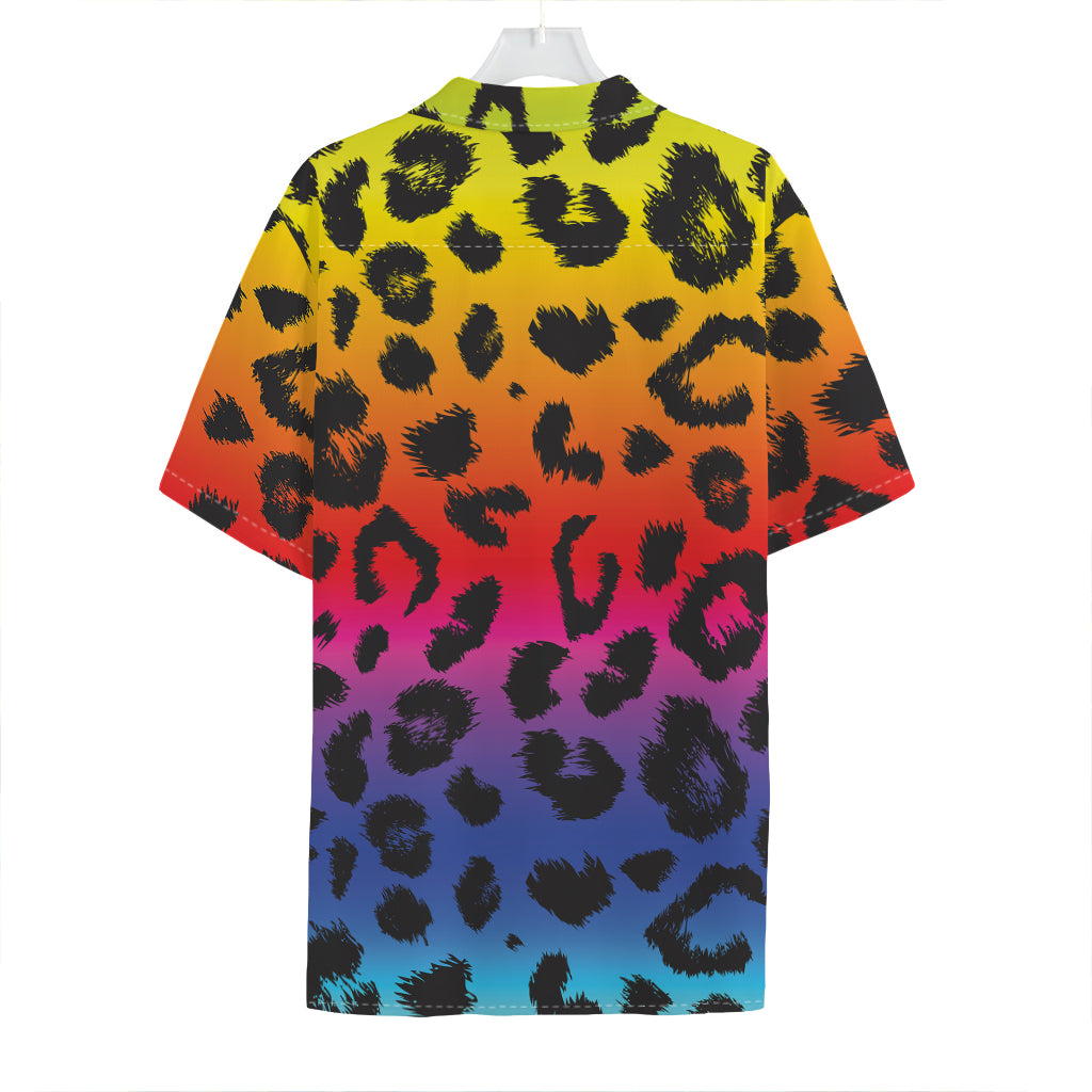 Rainbow Leopard Print Hawaiian Shirt