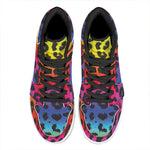 Rainbow Leopard Print High Top Leather Sneakers