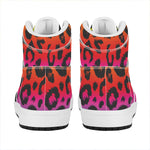 Rainbow Leopard Print High Top Leather Sneakers