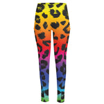 Rainbow Leopard Print High-Waisted Pocket Leggings
