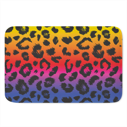 Rainbow Leopard Print Indoor Door Mat