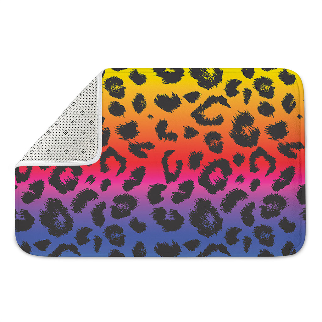 Rainbow Leopard Print Indoor Door Mat