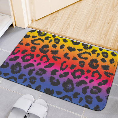 Rainbow Leopard Print Indoor Door Mat
