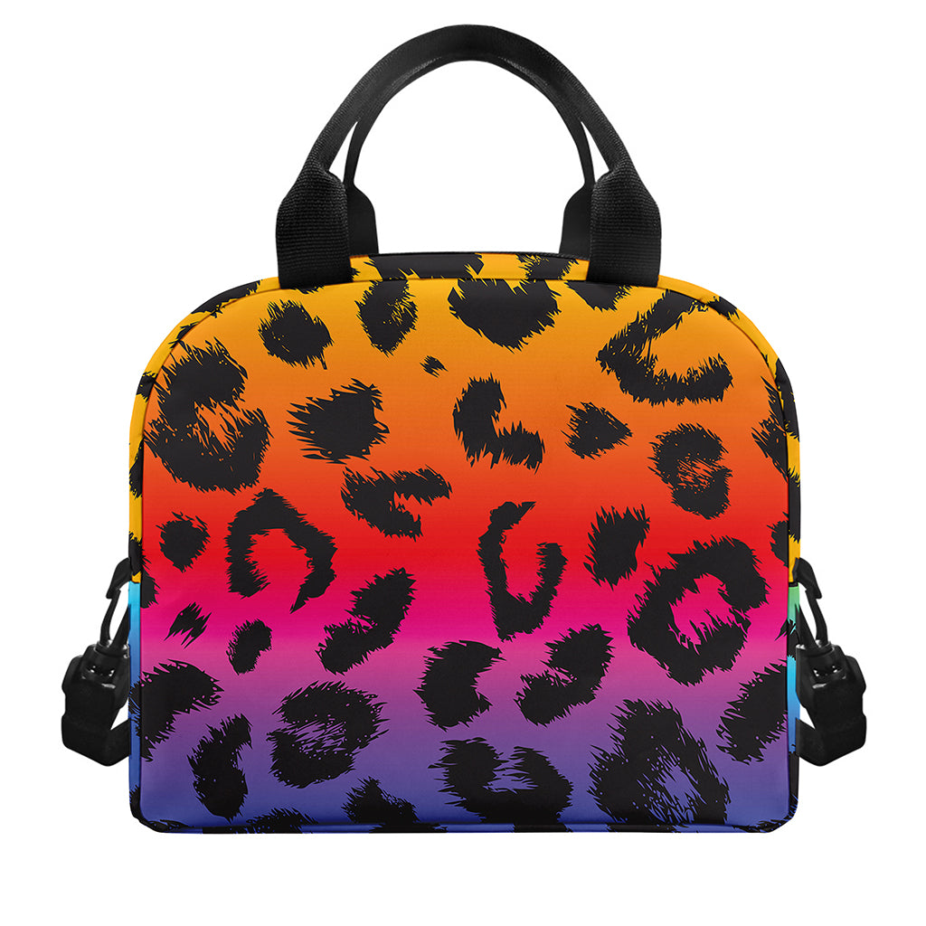 Rainbow Leopard Print Insulated Lunch Bag