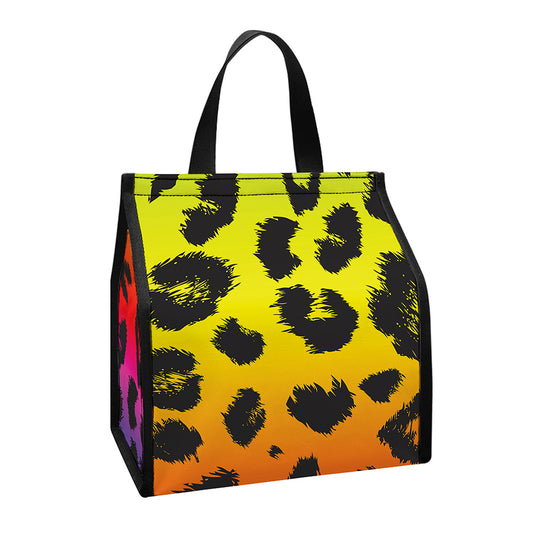 Rainbow Leopard Print Insulated Lunch Tote
