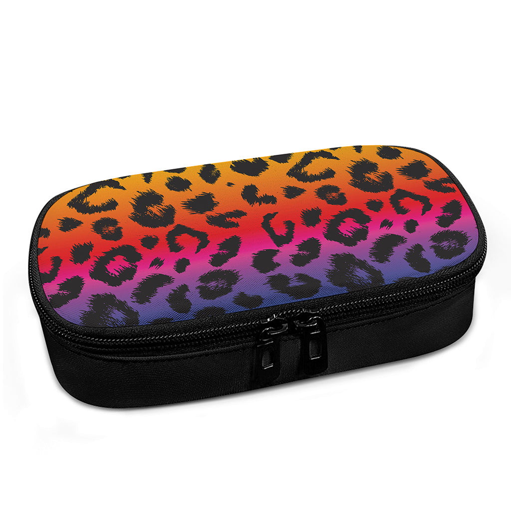 Rainbow Leopard Print Insulin Cooler Travel Case