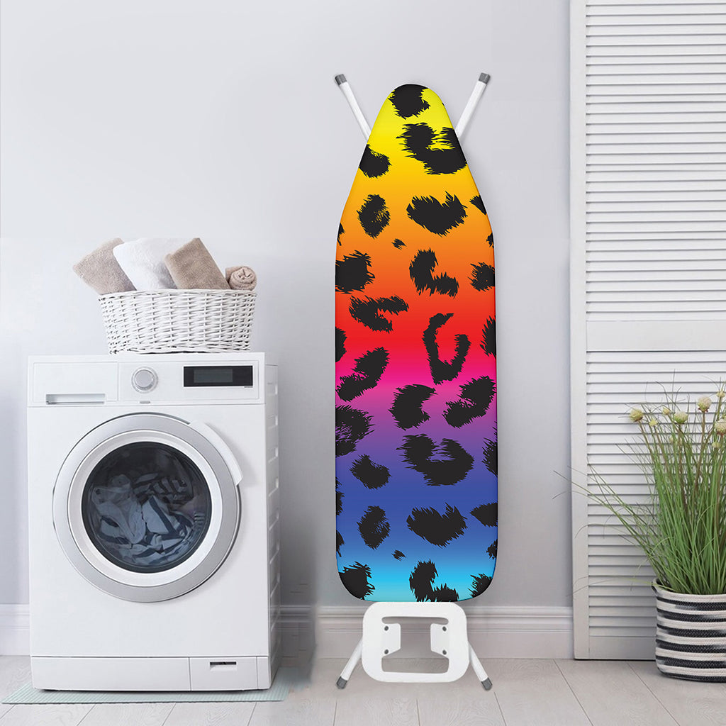 Rainbow Leopard Print Ironing Board Cover
