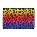 Rainbow Leopard Print Kitchen Mat