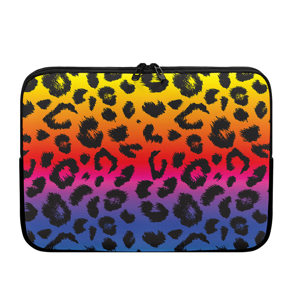 Rainbow Leopard Print Laptop Sleeve