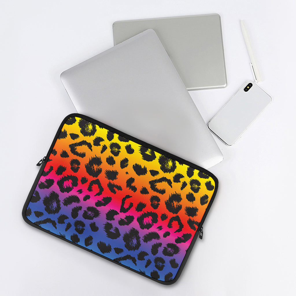 Rainbow Leopard Print Laptop Sleeve