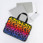 Rainbow Leopard Print Laptop Sleeve With Handle