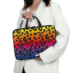 Rainbow Leopard Print Laptop Sleeve With Handle