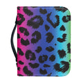Rainbow Leopard Print Leather Bible Cover