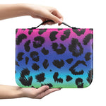 Rainbow Leopard Print Leather Bible Cover