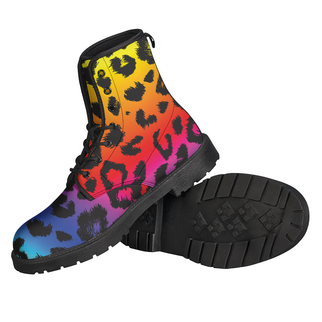 Rainbow Leopard Print Backpack