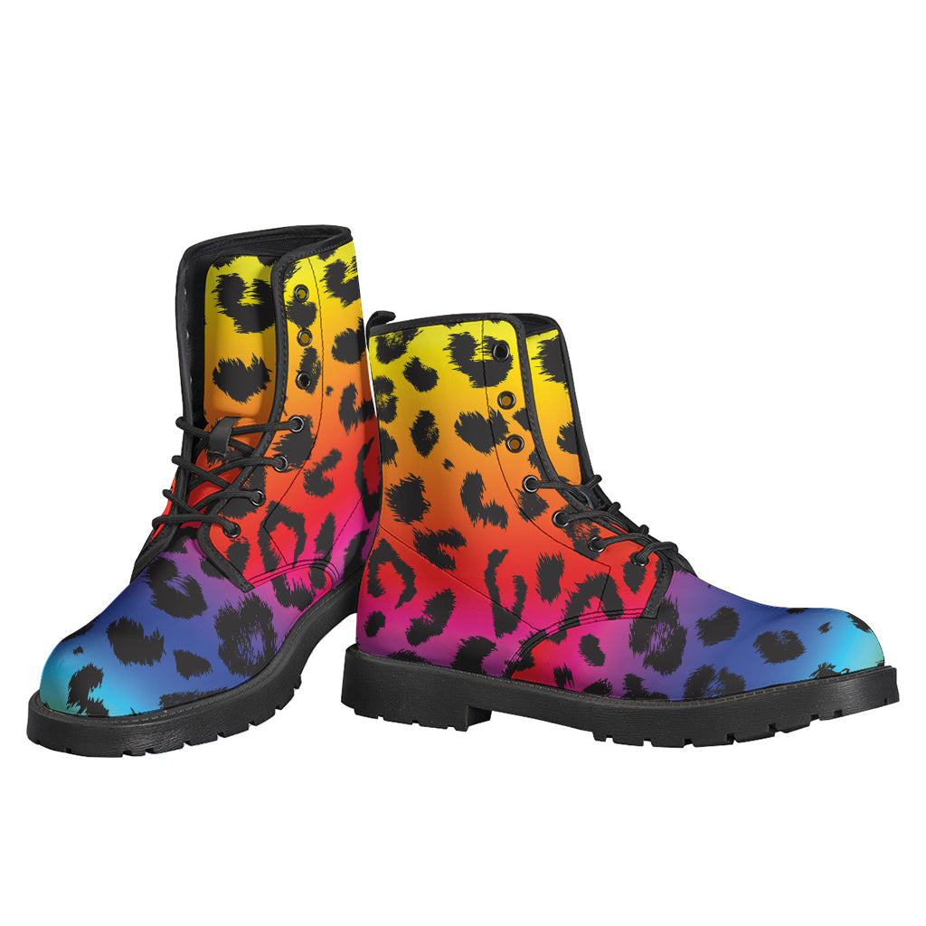 Rainbow Leopard Print Backpack