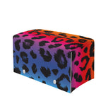Rainbow Leopard Print Leather Tissue Box Cover