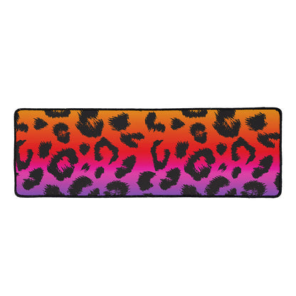 Rainbow Leopard Print Long Kitchen Mat