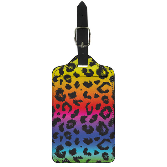 Rainbow Leopard Print Luggage Tag
