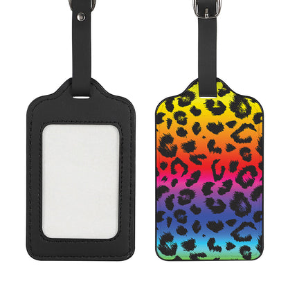 Rainbow Leopard Print Luggage Tag