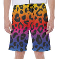 Rainbow Leopard Print Men's Beach Shorts