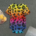 Rainbow Leopard Print Men's Bodysuit